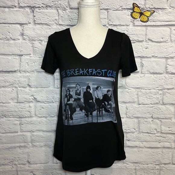 WAREHOUSE One Breakfast Club Short Sleeve V Neck T-Shirt Extra Small - Picture 3 of 7